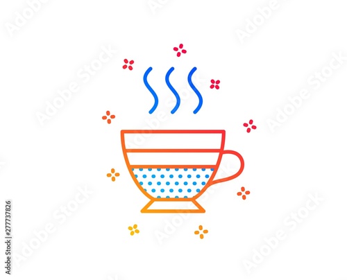 Cafe creme icon. Hot drink sign. Beverage symbol. Gradient design elements. Linear cafe creme icon. Random shapes. Vector
