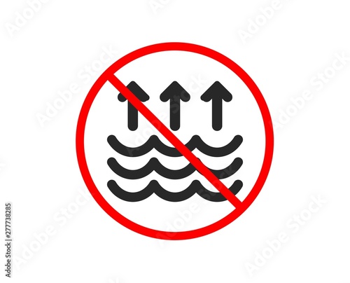 No or Stop. Evaporation icon. Global warming sign. Waves symbol. Prohibited ban stop symbol. No evaporation icon. Vector