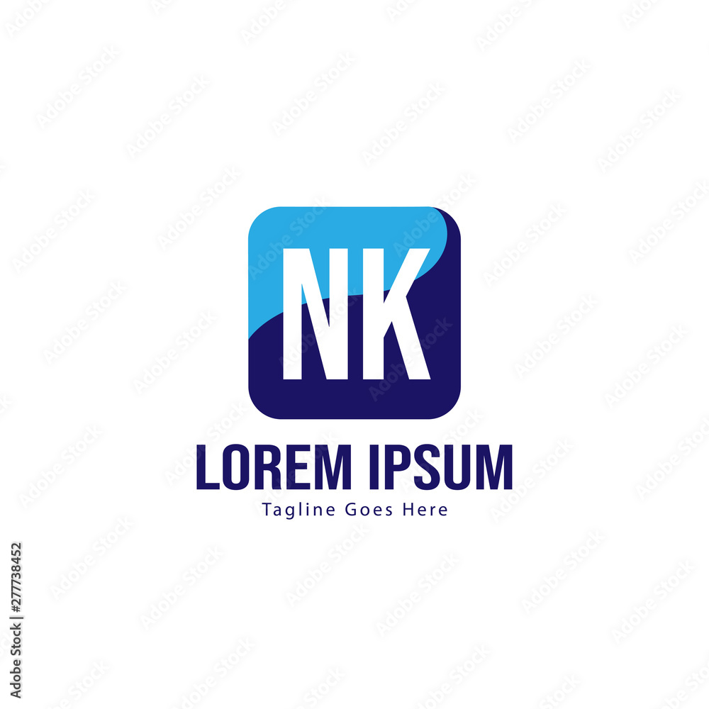Initial NK logo template with modern frame. Minimalist NK letter logo vector illustration Initial NK logo template with modern frame. Minimalist NK letter logo vector illustration