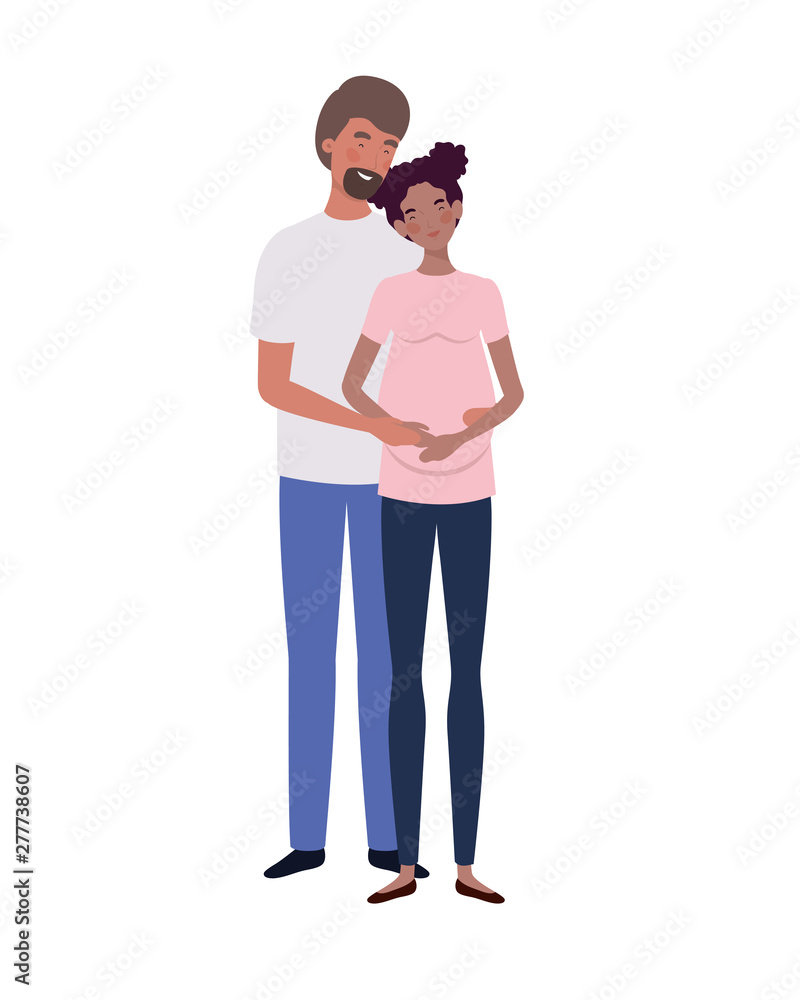 pregnant woman with husband standing pregnant woman with husband standing