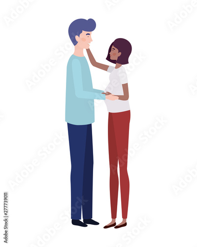 pregnant woman with husband standing