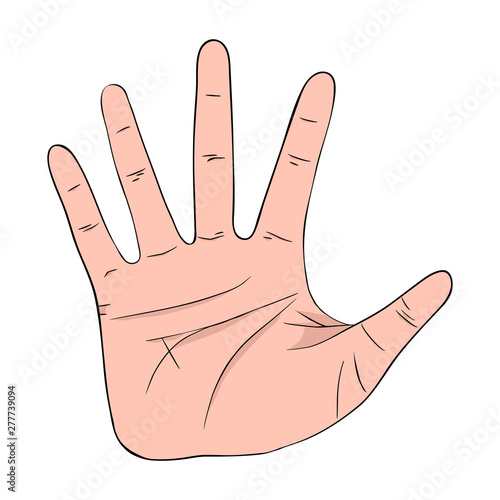 Hand gesture with high five sign