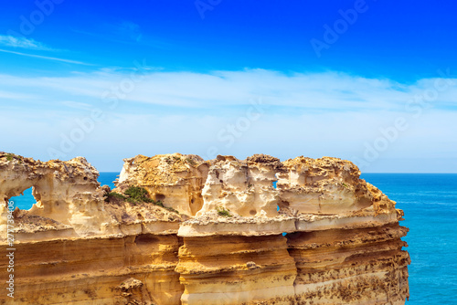 The Razorback rock in Port Campbell National Park, Victoria, Australia. Copy space for text. photo