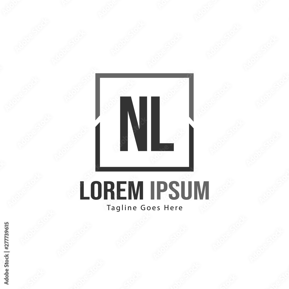 Initial NL logo template with modern frame. Minimalist NL letter logo vector illustration Initial NL logo template with modern frame. Minimalist NL letter logo vector illustration