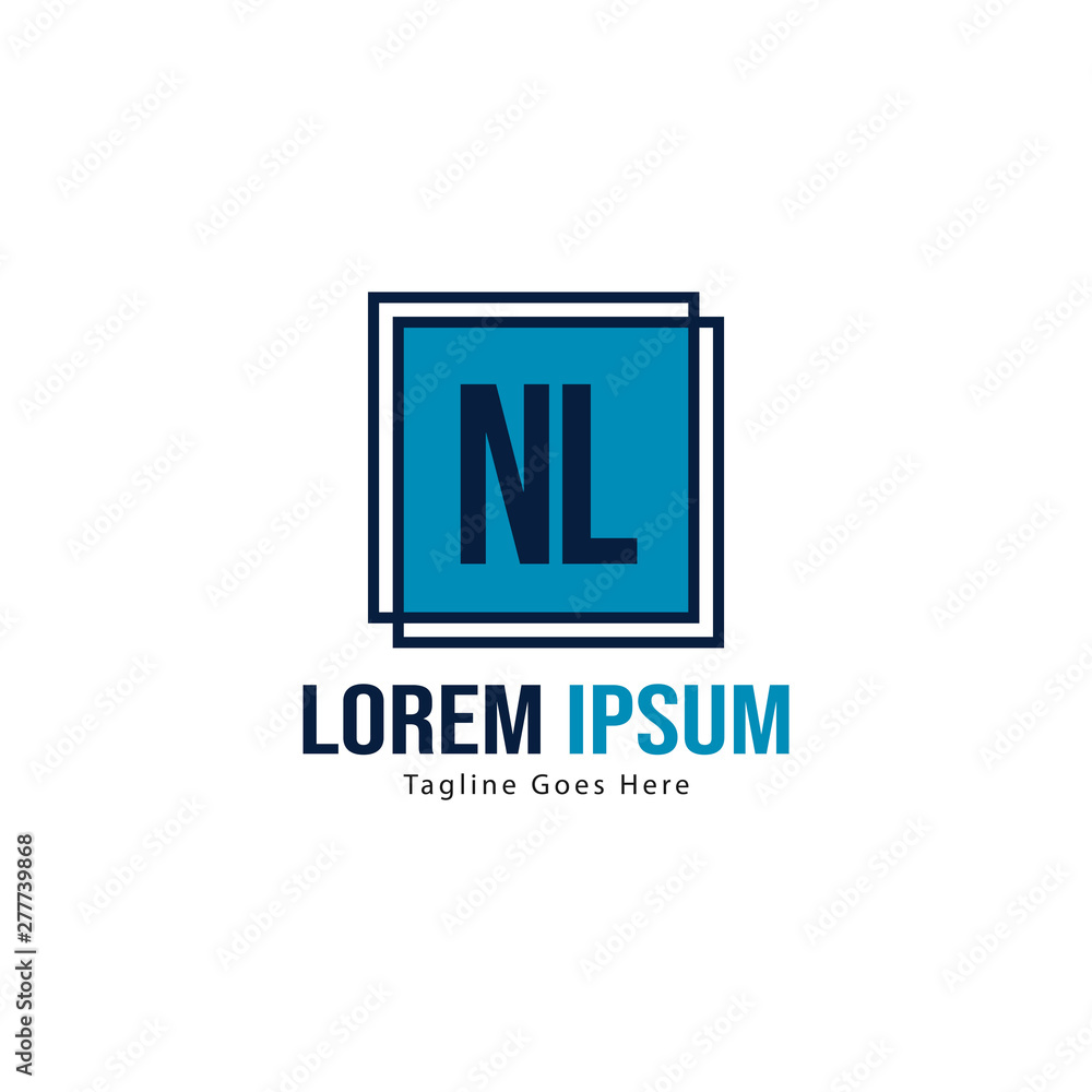 Initial NL logo template with modern frame. Minimalist NL letter logo vector illustration Initial NL logo template with modern frame. Minimalist NL letter logo vector illustration