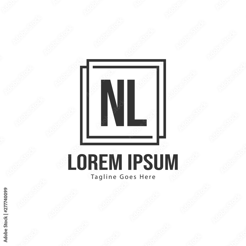 Initial NL logo template with modern frame. Minimalist NL letter logo vector illustration Initial NL logo template with modern frame. Minimalist NL letter logo vector illustration