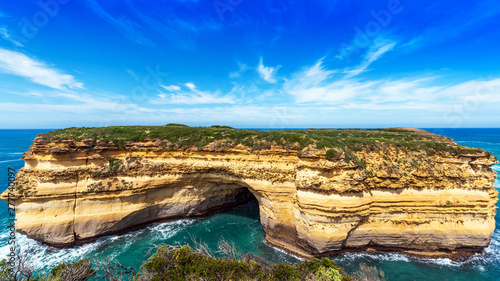 The Razorback rock in Port Campbell National Park, Victoria, Australia. Copy space for text.