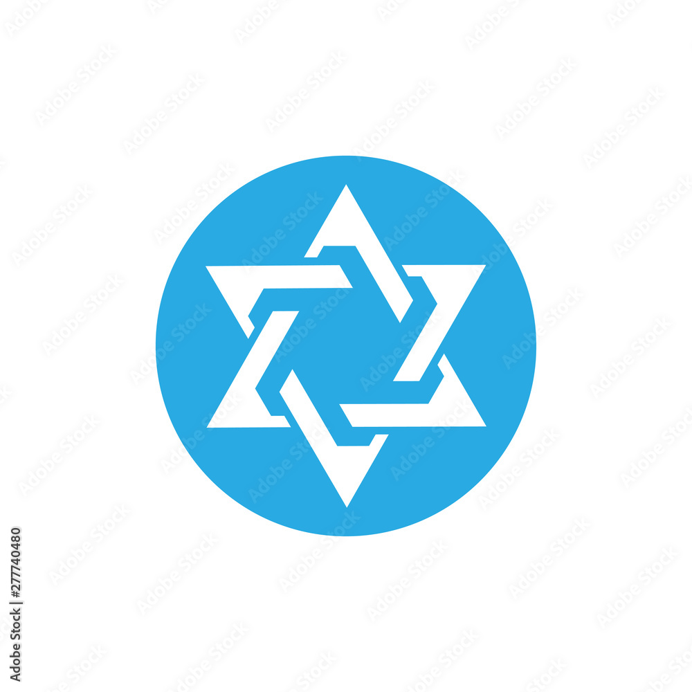 Star Of David, Hexagon Star Icon Vector Star Of David, Hexagon Star Icon Vector