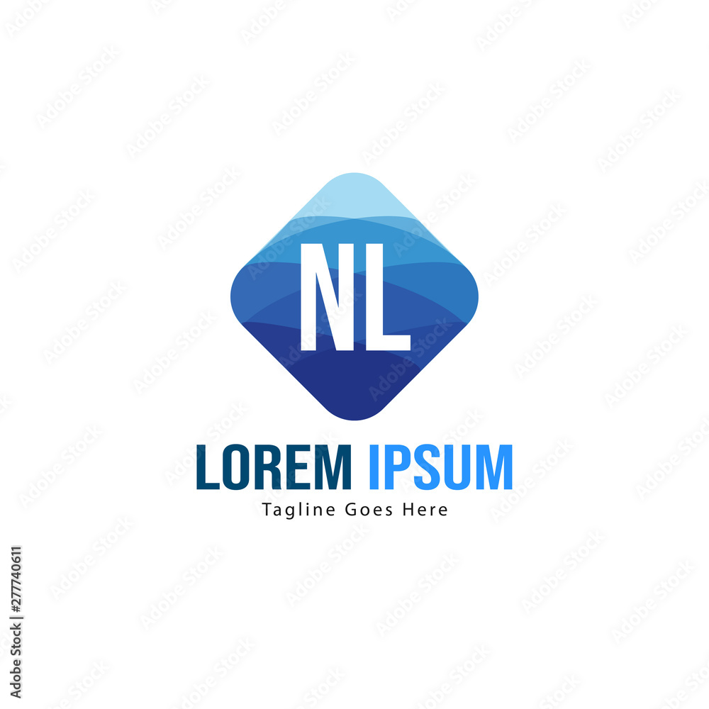 Initial NL logo template with modern frame. Minimalist NL letter logo vector illustration Initial NL logo template with modern frame. Minimalist NL letter logo vector illustration