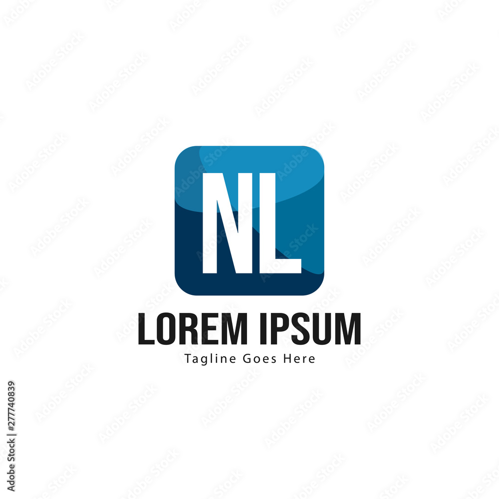 Initial NL logo template with modern frame. Minimalist NL letter logo vector illustration