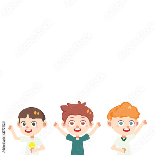 Children and friends are happy vector isolated