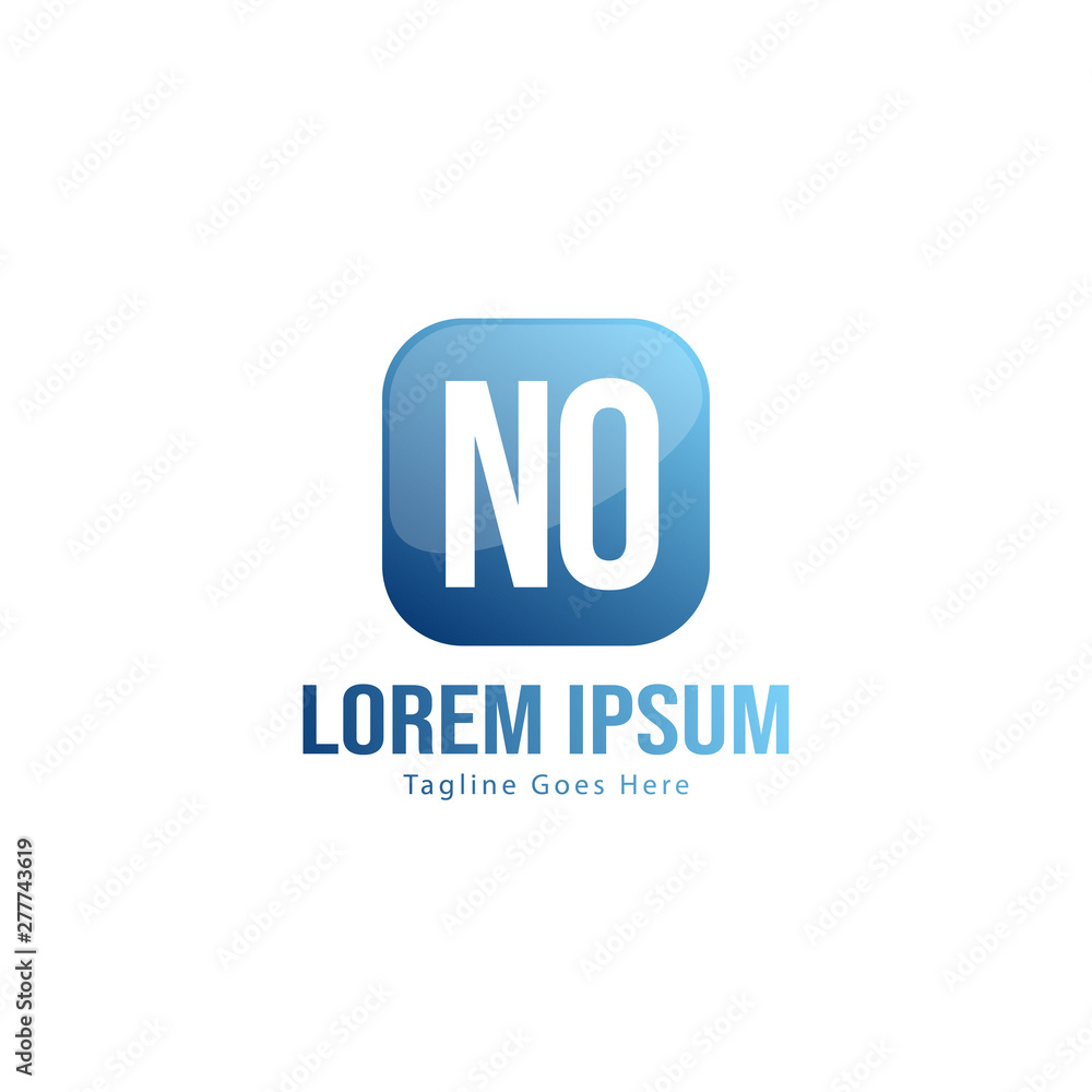 Initial NO logo template with modern frame. Minimalist NO letter logo vector illustration Initial NO logo template with modern frame. Minimalist NO letter logo vector illustration