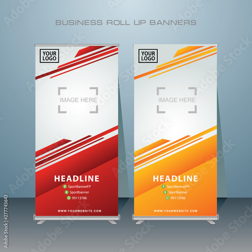 Roll up banner,abstract standing banner template design. Modern banner templates.