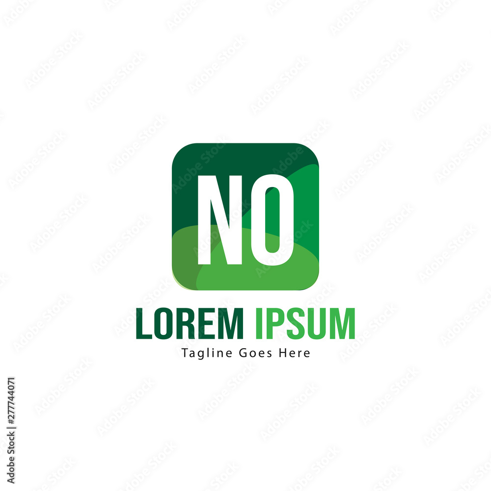Initial NO logo template with modern frame. Minimalist NO letter logo vector illustration Initial NO logo template with modern frame. Minimalist NO letter logo vector illustration