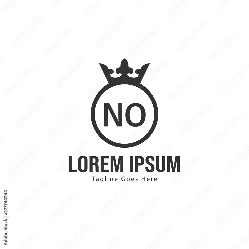 Initial NO logo template with modern frame. Minimalist NO letter logo vector illustration Initial NO logo template with modern frame. Minimalist NO letter logo vector illustration