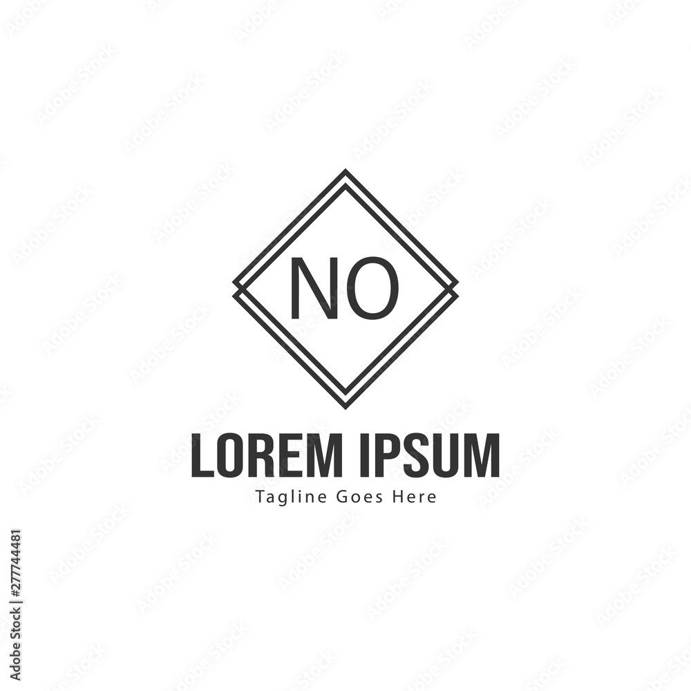 Initial NO logo template with modern frame. Minimalist NO letter logo vector illustration Initial NO logo template with modern frame. Minimalist NO letter logo vector illustration
