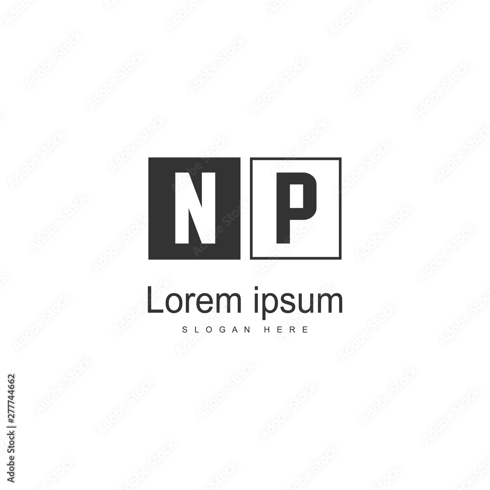 Initial NP logo template with modern frame. Minimalist NP letter logo vector illustration Initial NP logo template with modern frame. Minimalist NP letter logo vector illustration