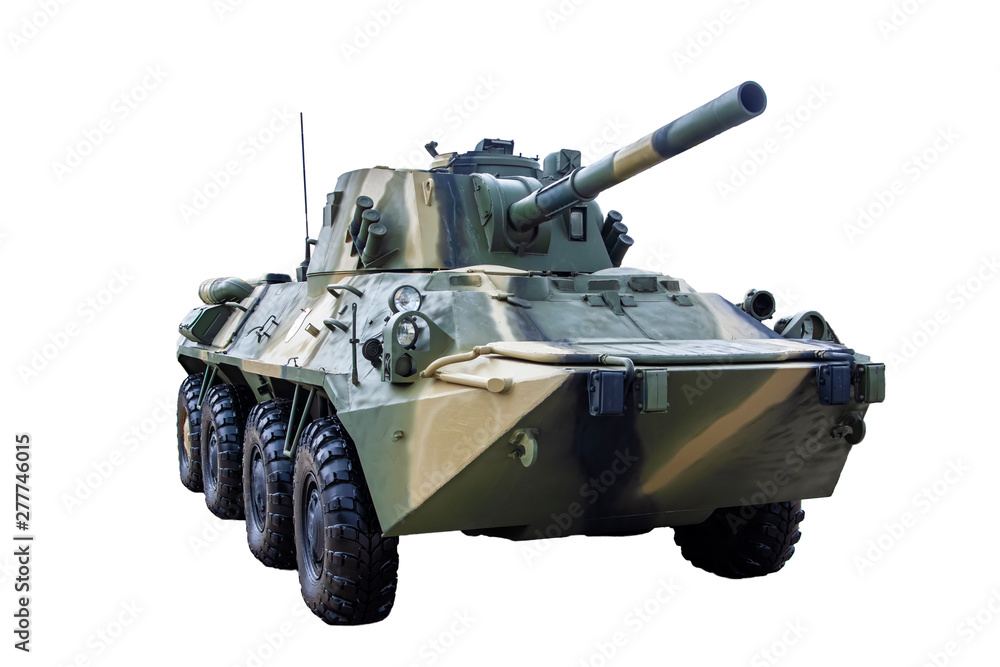 120 mm. self-propelled artillery gun on a white background