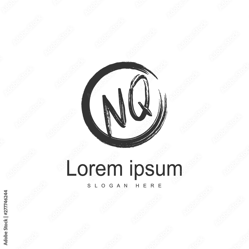 Initial NQ logo template with modern frame. Minimalist NQ letter logo vector illustration Initial NQ logo template with modern frame. Minimalist NQ letter logo vector illustration