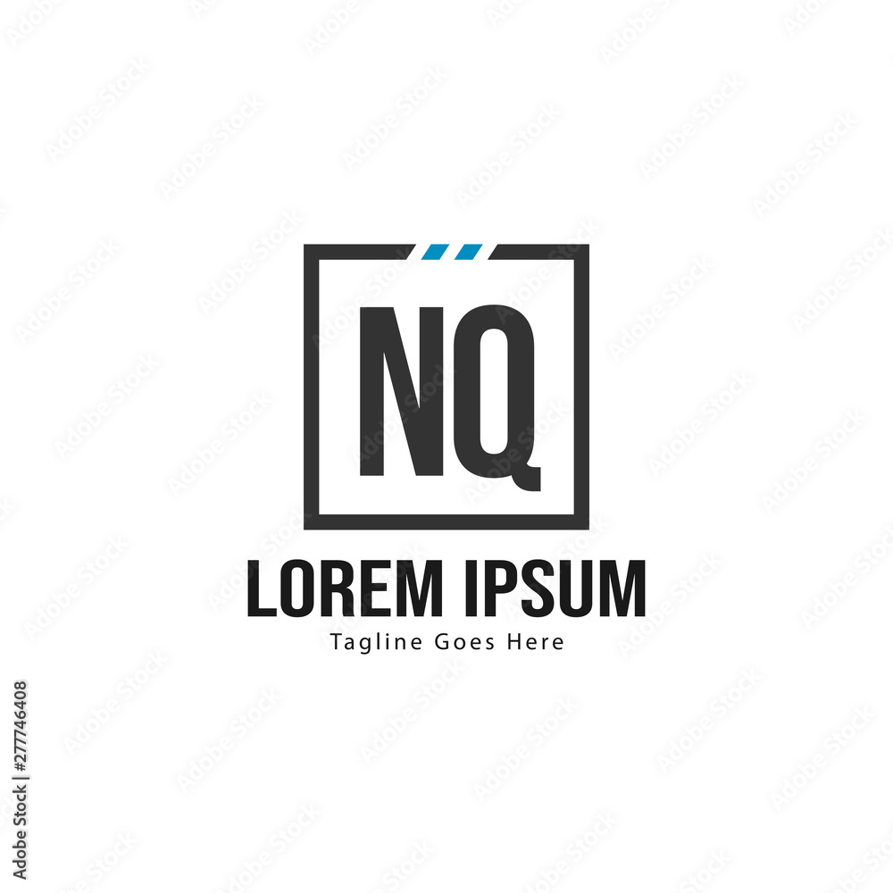 Initial NQ logo template with modern frame. Minimalist NQ letter logo vector illustration Initial NQ logo template with modern frame. Minimalist NQ letter logo vector illustration