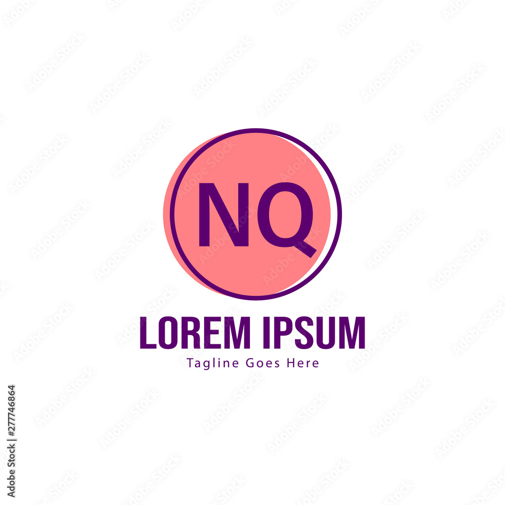 Initial NQ logo template with modern frame. Minimalist NQ letter logo vector illustration Initial NQ logo template with modern frame. Minimalist NQ letter logo vector illustration