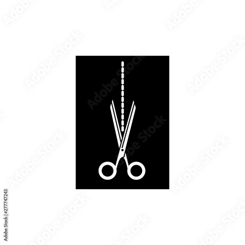 scissor cutting icon template vector - vector