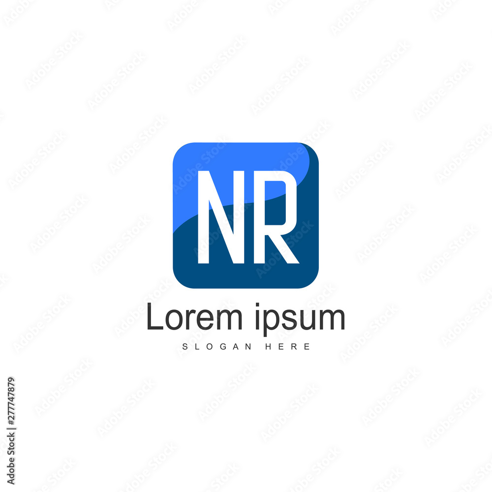 Initial NR logo template with modern frame. Minimalist NR letter logo vector illustration Initial NR logo template with modern frame. Minimalist NR letter logo vector illustration