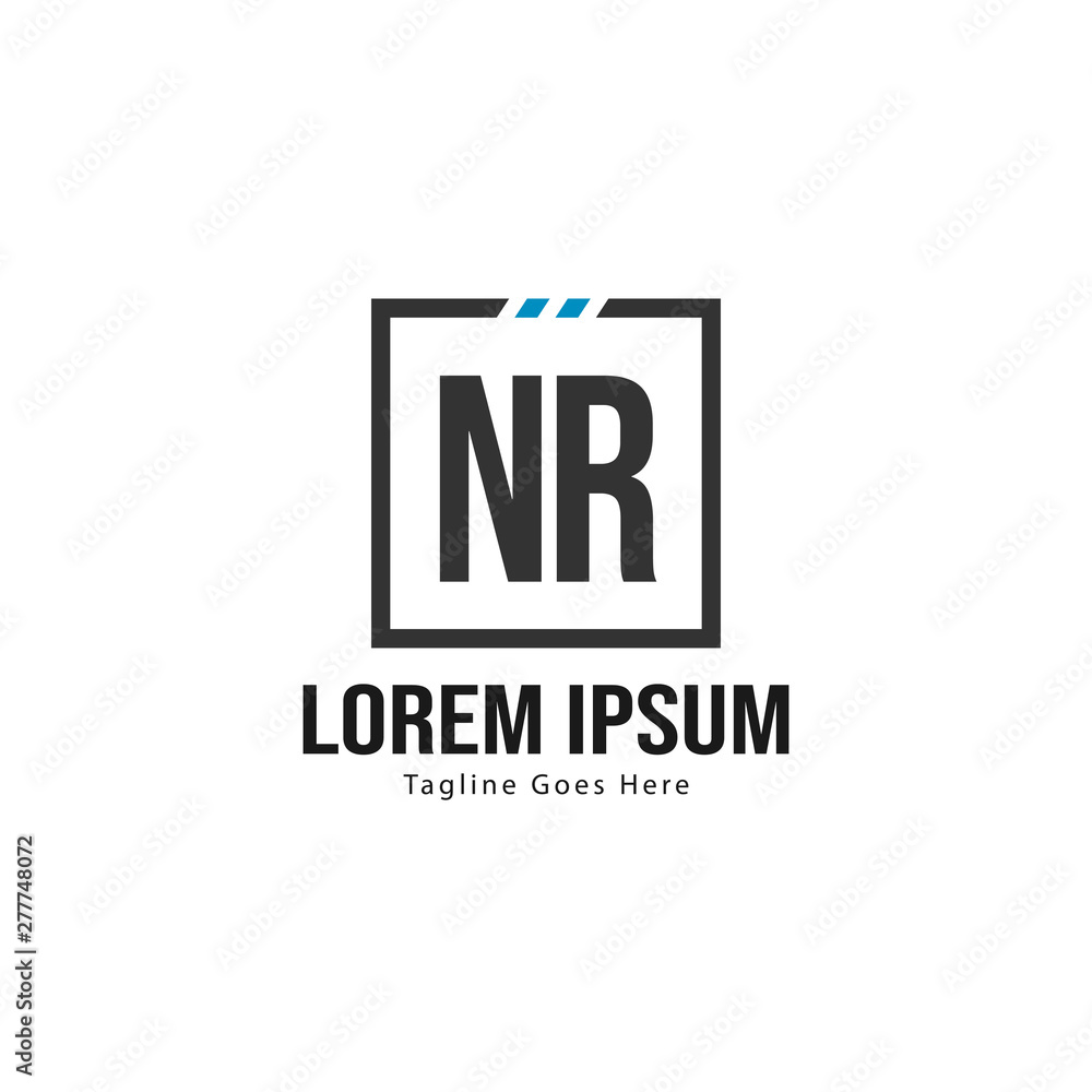 Initial NR logo template with modern frame. Minimalist NR letter logo vector illustration Initial NR logo template with modern frame. Minimalist NR letter logo vector illustration