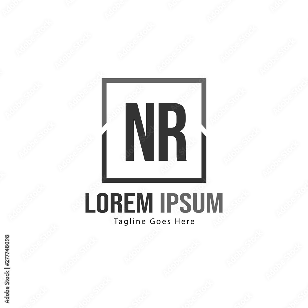 Initial NR logo template with modern frame. Minimalist NR letter logo vector illustration Initial NR logo template with modern frame. Minimalist NR letter logo vector illustration
