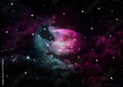 galaxy in a free space. 3D rendering