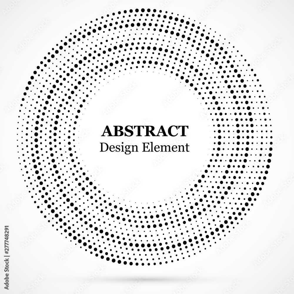 Halftone dotted background circularly distributed. Halftone effect vector pattern. Circle dots isolated on the white background. Halftone dotted background circularly distributed. Halftone effect vector pattern. Circle dots isolated on the white background.