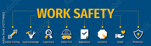 Banner Work Safety with icon