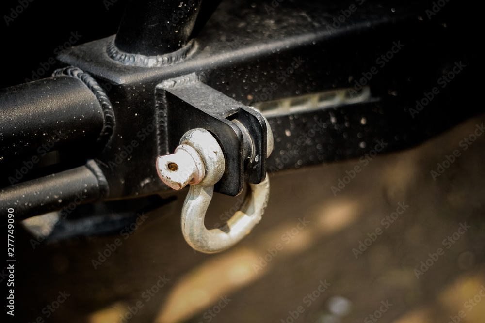steel for drag the car. Black bumper Accessory for car steel for drag the car. Black bumper Accessory for car