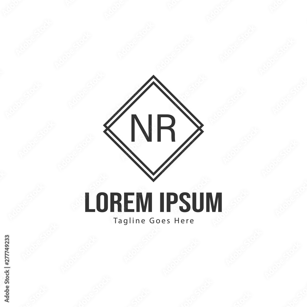 Initial NR logo template with modern frame. Minimalist NR letter logo vector illustration Initial NR logo template with modern frame. Minimalist NR letter logo vector illustration