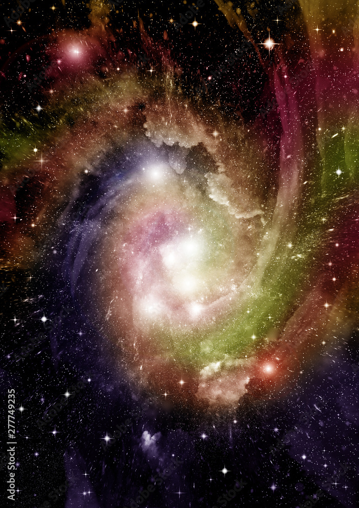 Obraz premium galaxy in a free space. 3D rendering