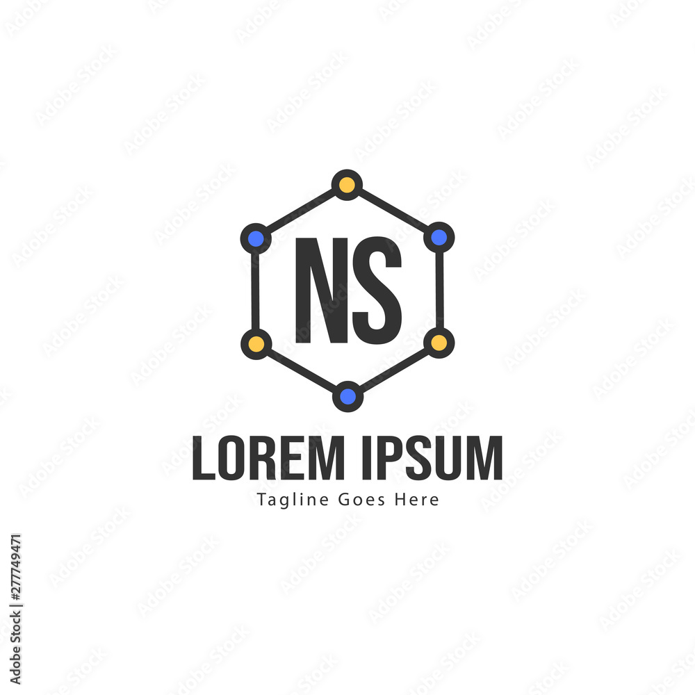 Initial NS logo template with modern frame. Minimalist NS letter logo vector illustration Initial NS logo template with modern frame. Minimalist NS letter logo vector illustration