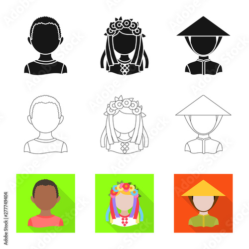 Vector illustration of imitator and resident logo. Collection of imitator and culture vector icon for stock.