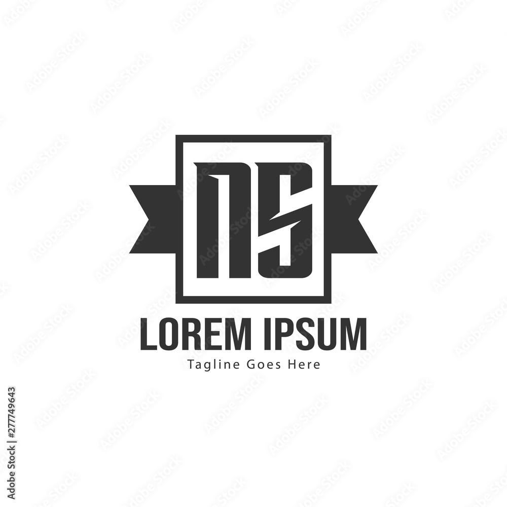 Initial NS logo template with modern frame. Minimalist NS letter logo vector illustration Initial NS logo template with modern frame. Minimalist NS letter logo vector illustration