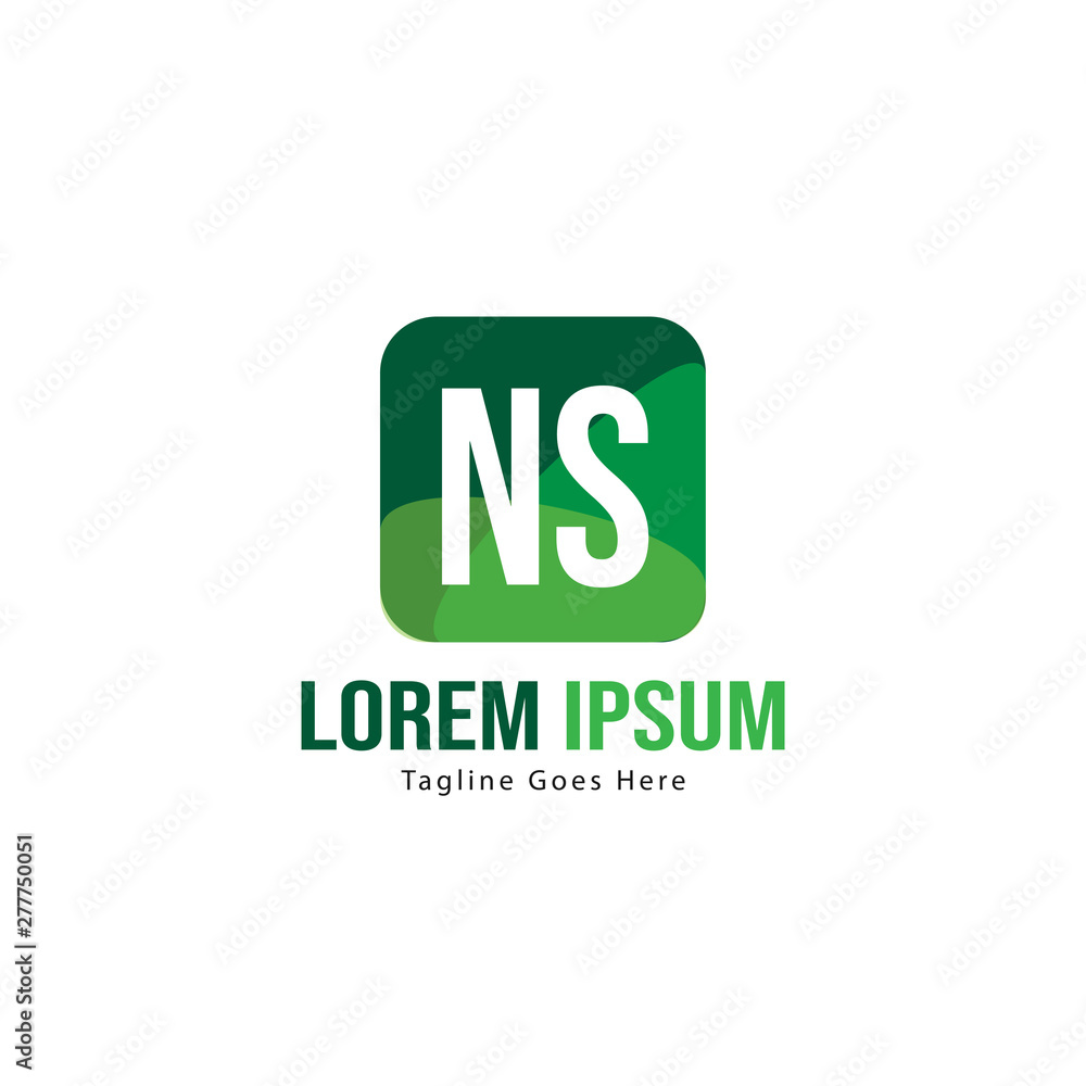 Initial NS logo template with modern frame. Minimalist NS letter logo vector illustration Initial NS logo template with modern frame. Minimalist NS letter logo vector illustration