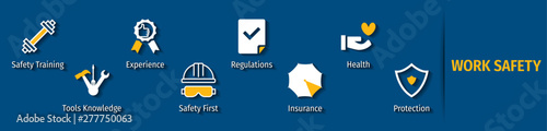 Work Safety Banner with icon