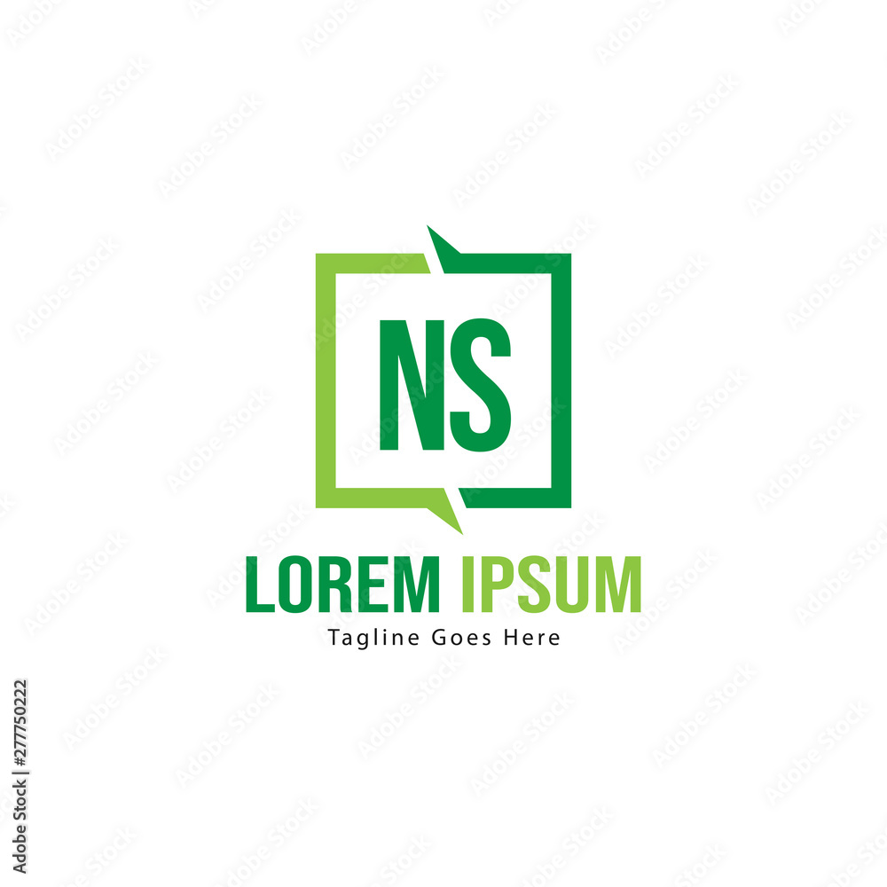 Initial NS logo template with modern frame. Minimalist NS letter logo vector illustration Initial NS logo template with modern frame. Minimalist NS letter logo vector illustration