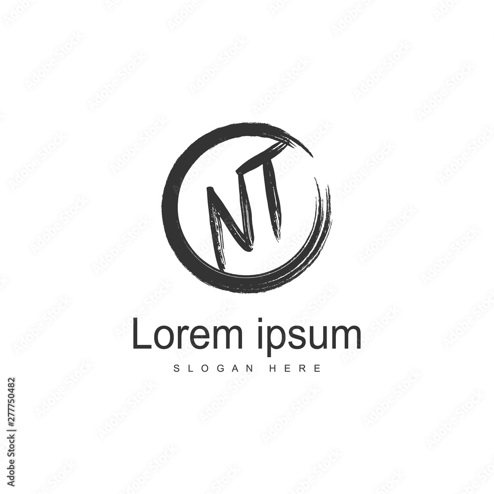 Initial NT logo template with modern frame. Minimalist NT letter logo vector illustration Initial NT logo template with modern frame. Minimalist NT letter logo vector illustration