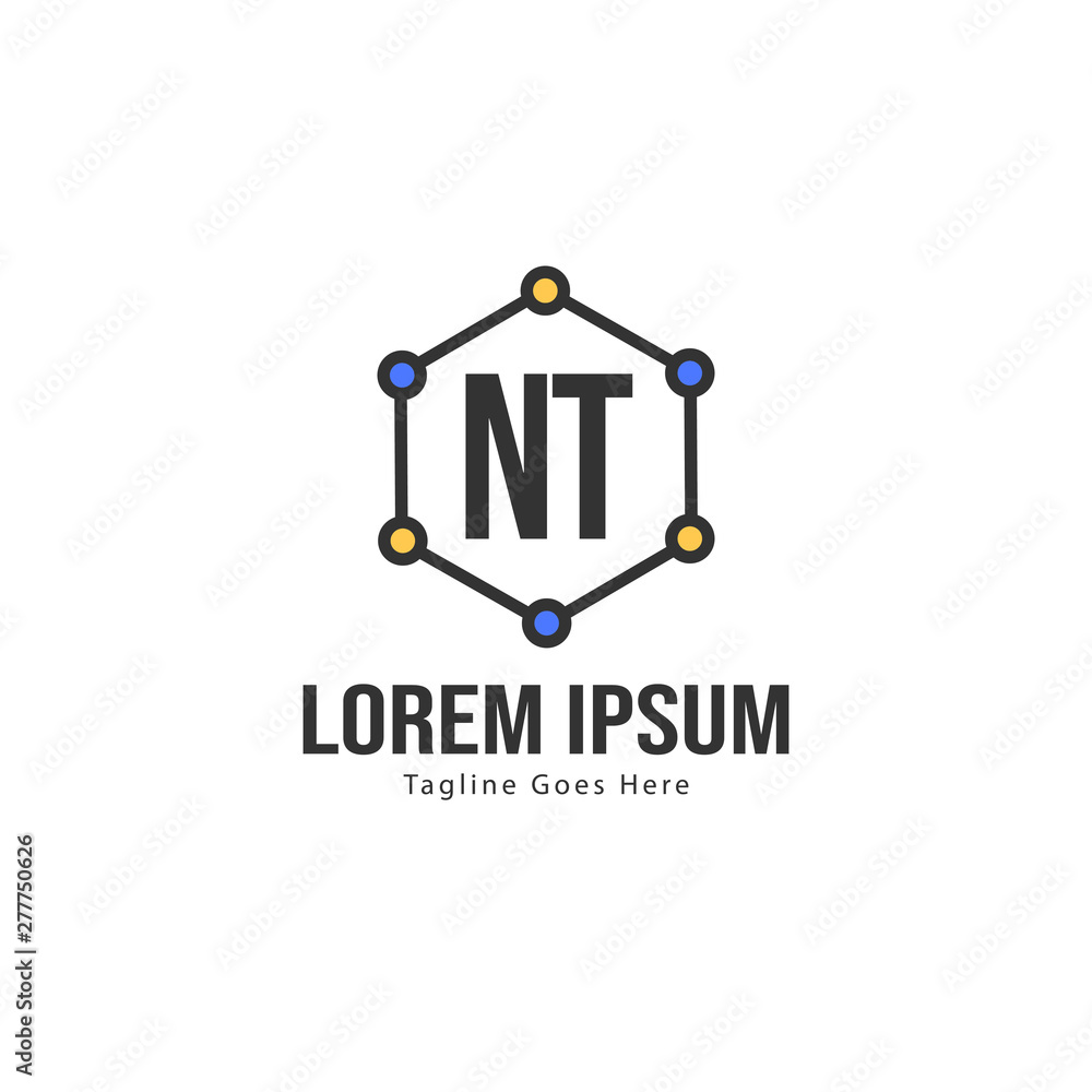 Initial NT logo template with modern frame. Minimalist NT letter logo vector illustration Initial NT logo template with modern frame. Minimalist NT letter logo vector illustration