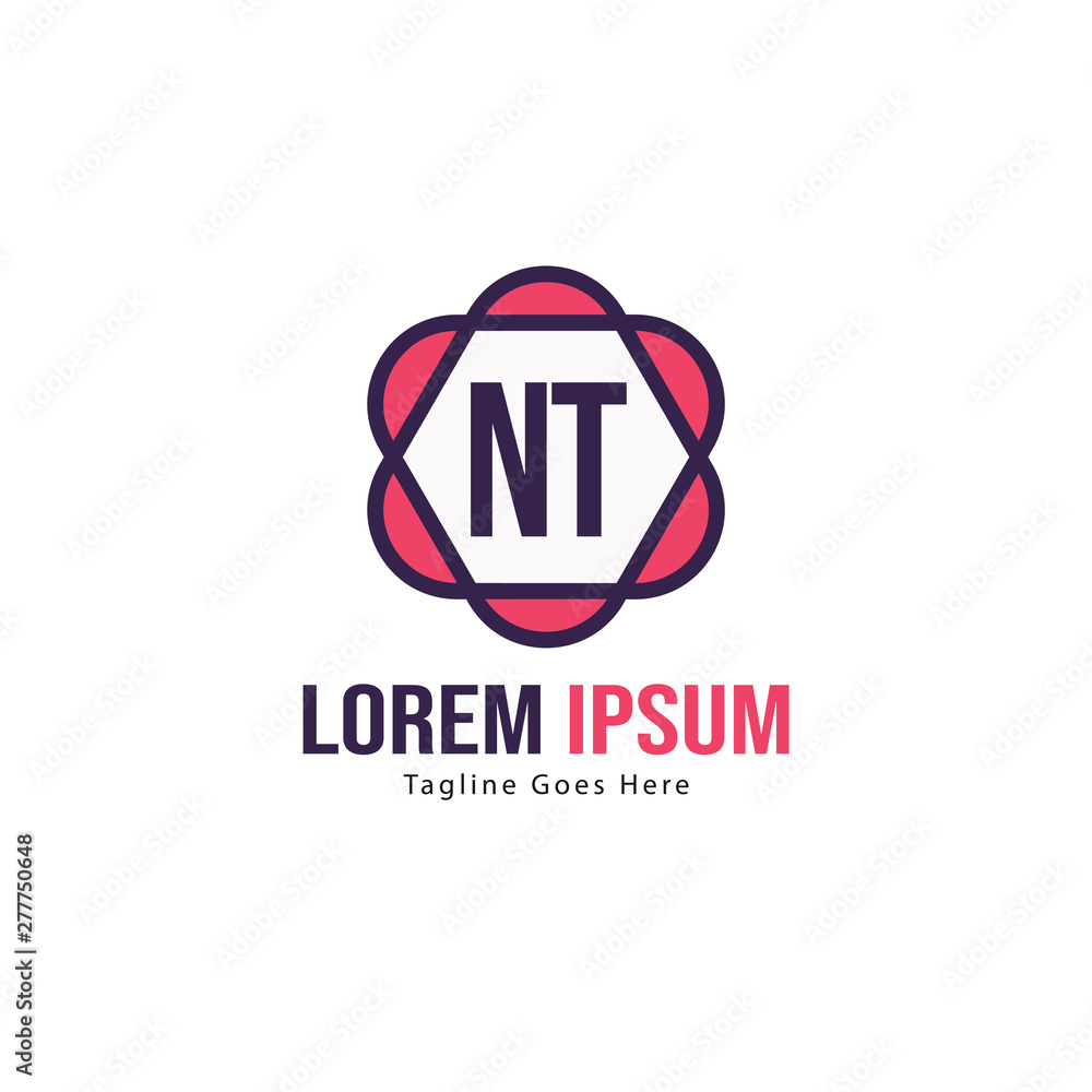Initial NT logo template with modern frame. Minimalist NT letter logo vector illustration Initial NT logo template with modern frame. Minimalist NT letter logo vector illustration