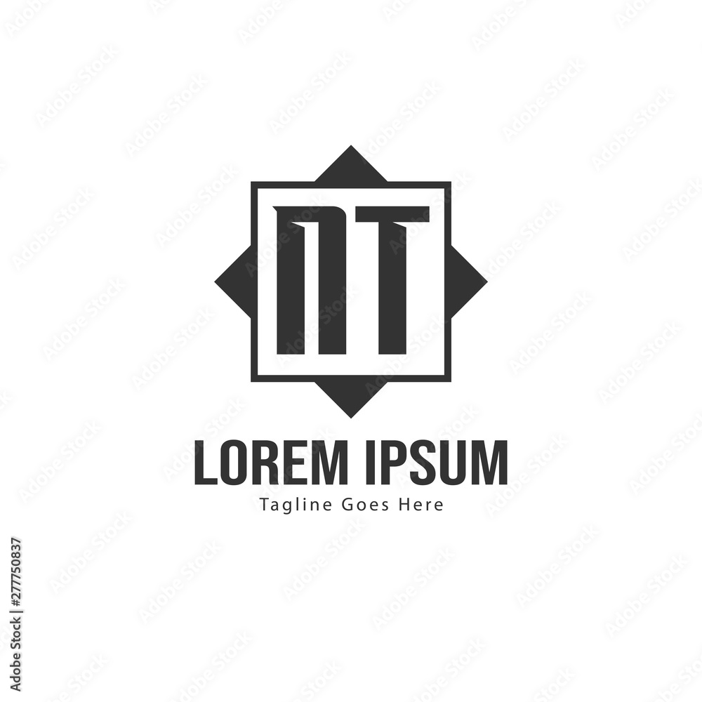 Initial NT logo template with modern frame. Minimalist NT letter logo vector illustration Initial NT logo template with modern frame. Minimalist NT letter logo vector illustration