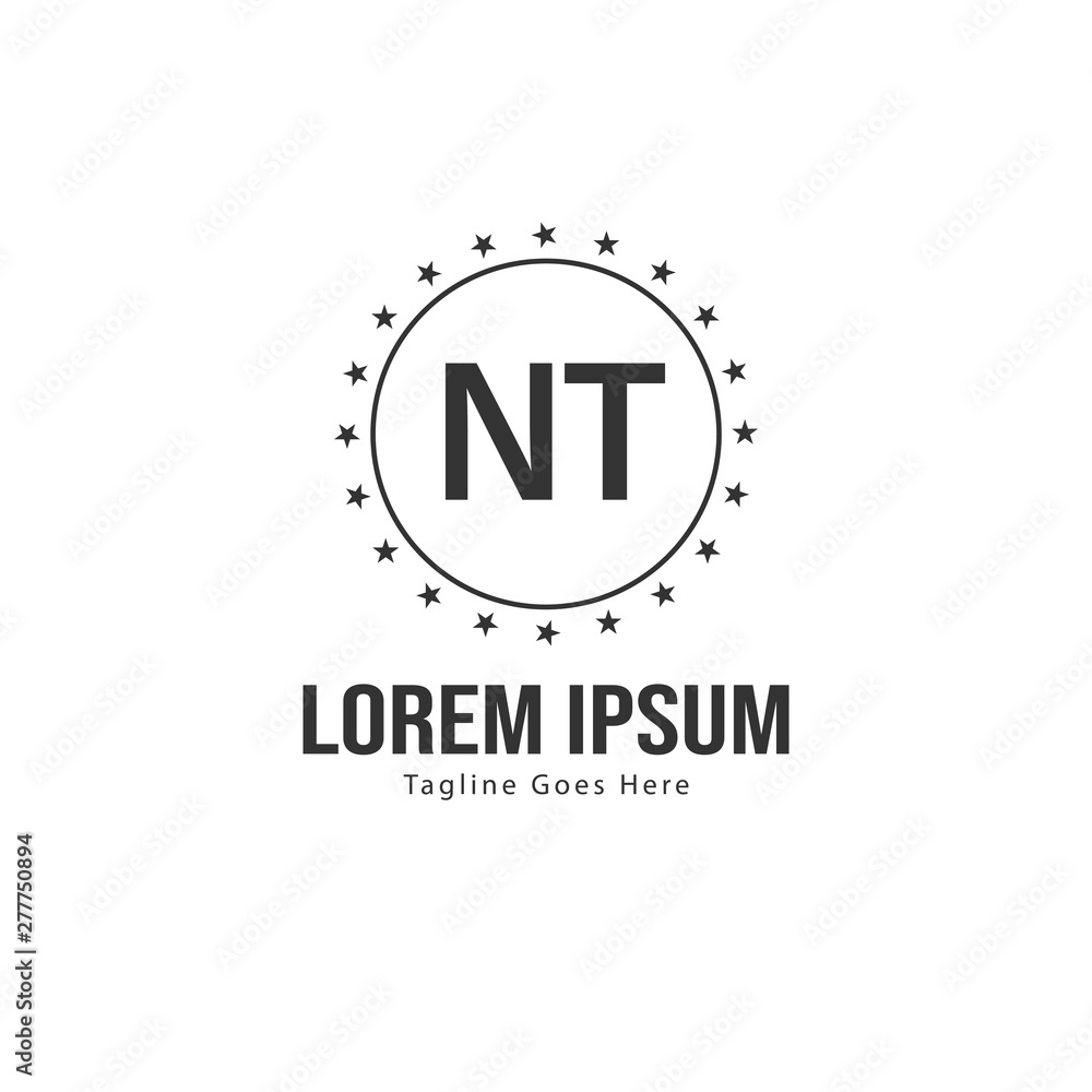 Obraz premium Initial NT logo template with modern frame. Minimalist NT letter logo vector illustration