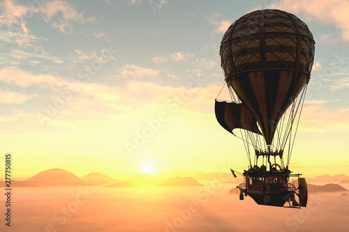 Fotografie hot air balloon going to the sun