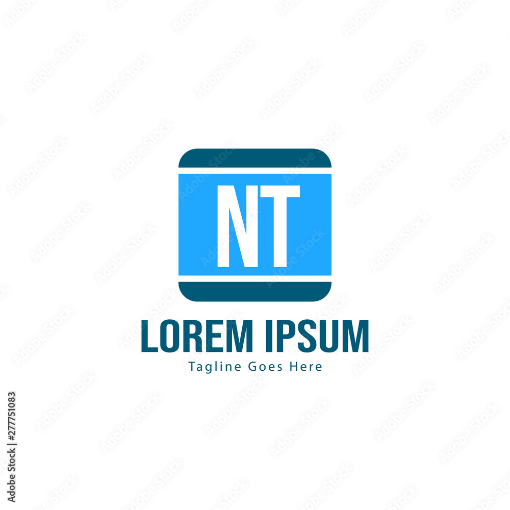 Initial NT logo template with modern frame. Minimalist NT letter logo vector illustration Initial NT logo template with modern frame. Minimalist NT letter logo vector illustration