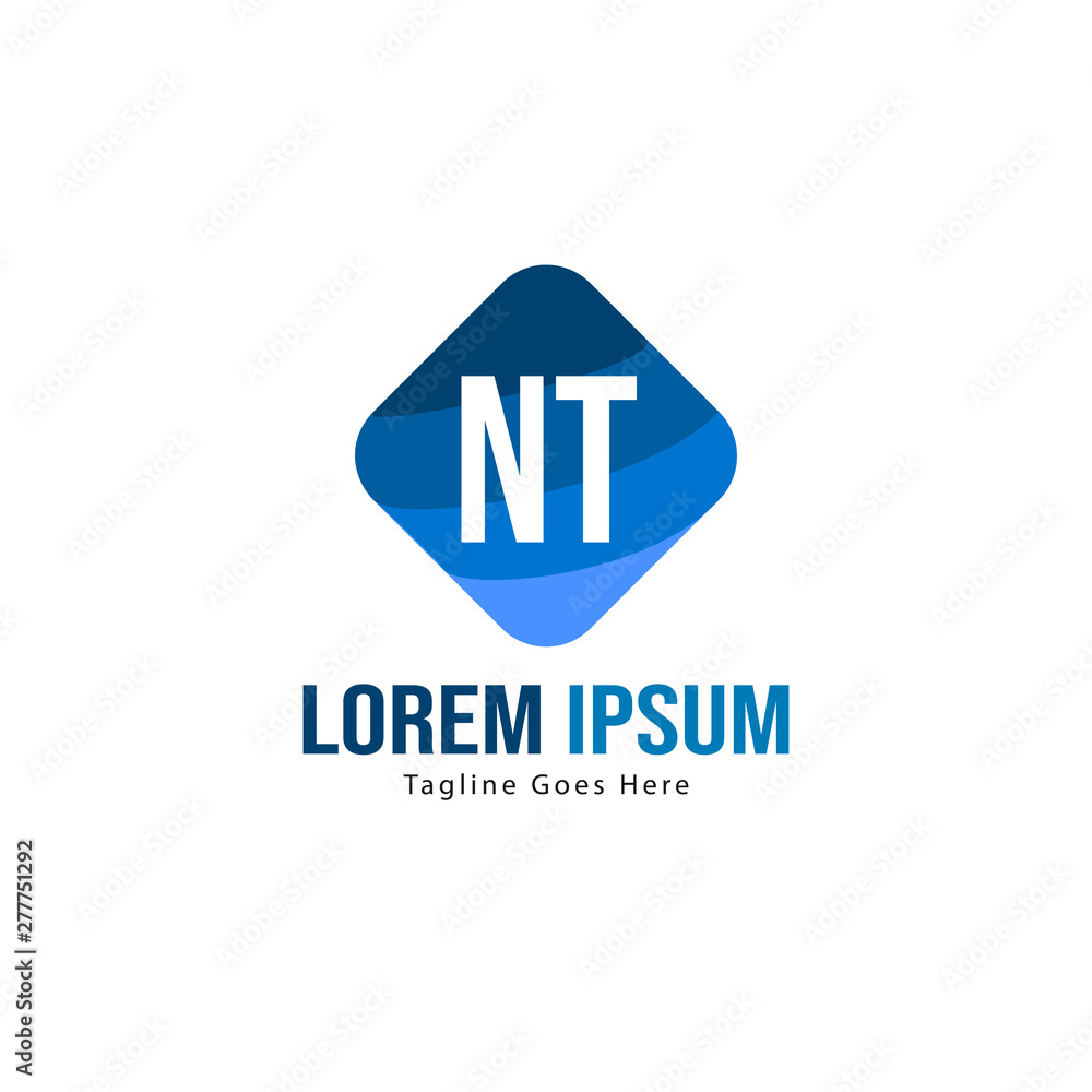 Initial NT logo template with modern frame. Minimalist NT letter logo vector illustration Initial NT logo template with modern frame. Minimalist NT letter logo vector illustration