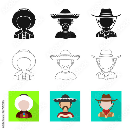 Vector illustration of imitator and resident sign. Collection of imitator and culture stock symbol for web.
